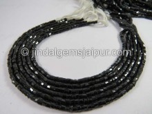 Black Spinel Faceted Tyre Beads